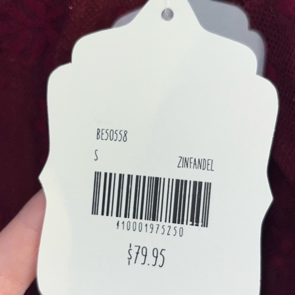 Alter’d State size small burgundy red new with tags lace long sleeve dress - Picture 3 of 6